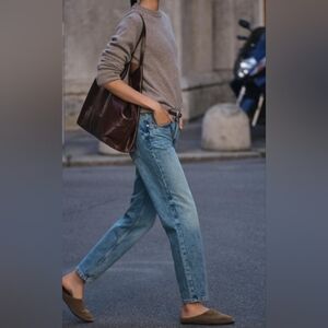 Zara Tapered Denim Jeans Size 2 NEW NWT